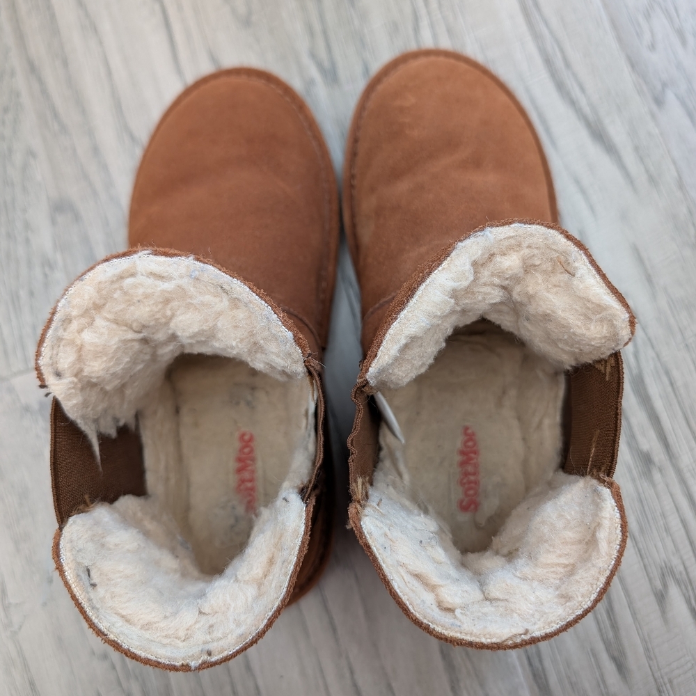 SoftMoc Smoc Suede Leather Slipper Booties - Picture 7 of 8